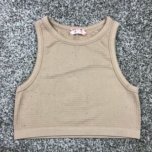 Altar’d State Intimates Women’s Tan Waffle Knit Cropped Top Size M/L